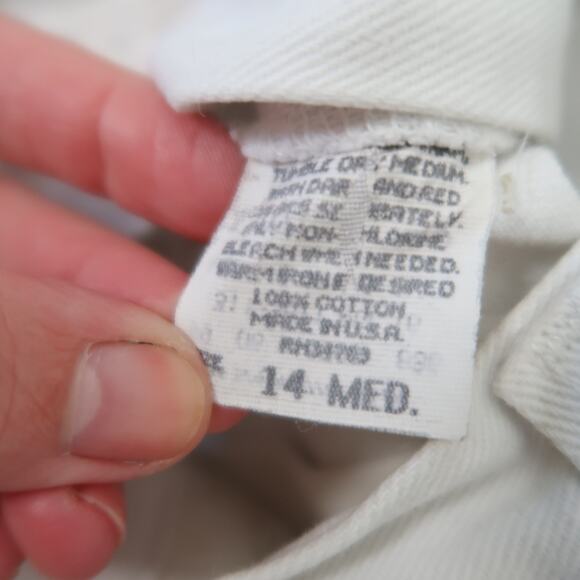 Vintage 90s Lee Cream Khaki Denim High Rise Jean Shorts 32" - Picture 3 of 5